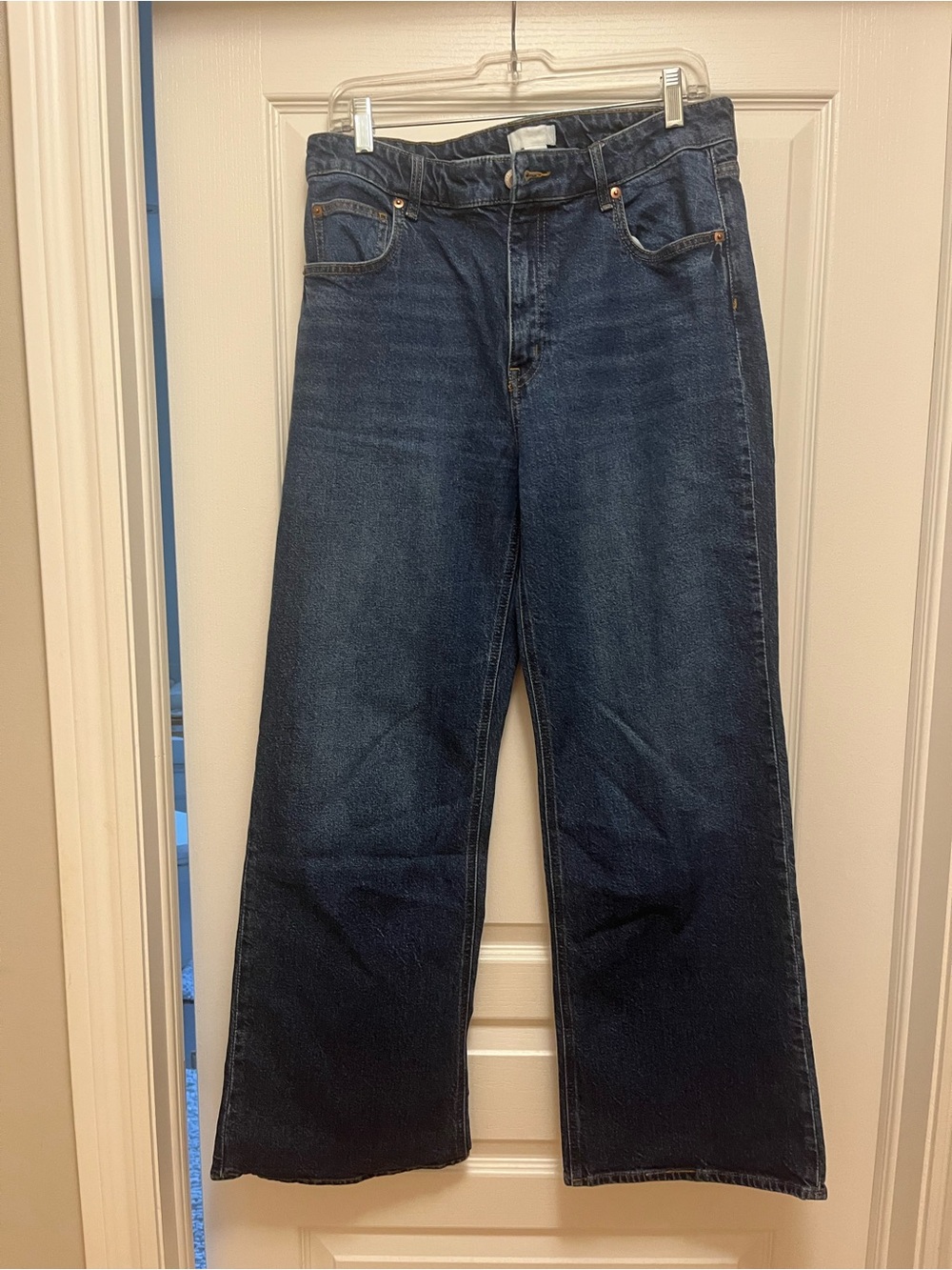 H&M Women's Dark Blue Wide-Leg Jeans